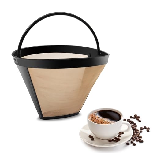 MFBJXC gold coffee filter Reusable #4 Cone Coffee Filters Basket