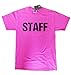 Neon Pink Staff T-Shirt Front & Back Print Unisex Event Shirt Tee