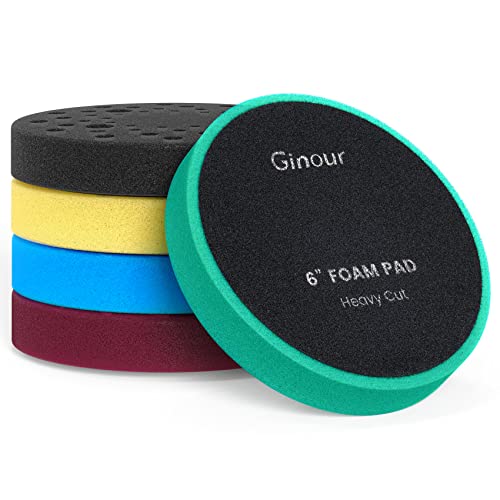 6 inch Buffing Pads, Ginour 5Pcs 8.0 Inch Face Polishing Pad for 6 Inch