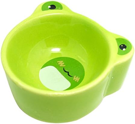 Cute Animal Shapes Ceramic Small Animal Feeding Bowl Anti Knockdown Feeder Suitable for Hamster, Hedgehog, Chinchilla( Panda/ Frog)