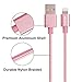 iphone Charger, GOOLEEN 3Pack Lightning Cable 3ft 6ft 10ft Nylon Braided Extra Long USB Charging Cord for iphone 6s/SE/6s plus/6plus/6/5s/5c/5,iPad 4/Air/Mini Compatible with iOS 9.(Rose Gold)