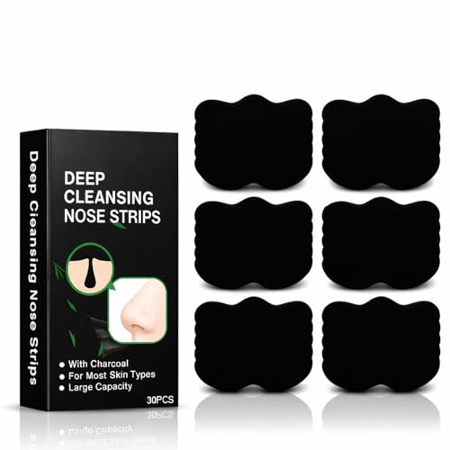 PRIMEBLYᵀᴹ Blackhead Nose Strips 30pcs | قناع إزالة الرؤوس السوداء الفوري | Bamboo Charcoal Nose Pore Cleaner | ماسك للأنف لإزالة الدهون وتنظيف المسام | Deep Cleansing Pore Strips for Men & Women