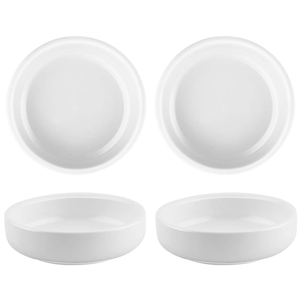 Photo 1 of Cyimi 3.5" Ceramic Soy Dipping Dishes Set of 4 - Small Porcelain Seasoning Bowls, Multipurpose Single Color White Side Sauce Dinnerware for Serving