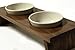 KMG Designs Elevated Feeder Dog cat Food Bowl Set pet Walnut