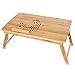 SONGMICS 100% Bamboo Adjustable Laptop Desk/Table Breakfast Serving Bed Tray w' Tilting Top Drawer ULLD002