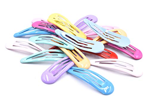 Art&Beauty 10 Pairs Colorful Assorted Color Glossy Snap Prong Clips Bendy Hair Clips Barrettes for Ladies Girls Women Adults Hair Bows