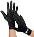 Copper Compression Full Finger Arthritis Gloves - Palm Grips - Touch Screen Fingertips - Compression Support for Carpal Tunnel, Pain Relief, Tendonitis - Fits Men & Women - 1 Pair - Small