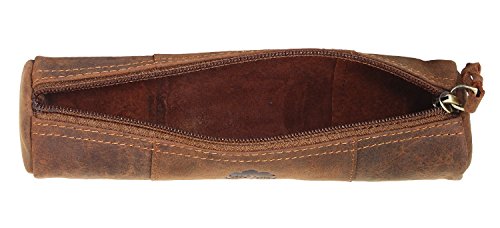 Leather Pencil Pouch - Zippered Pen Case For School, Work & Office By Rustic Town