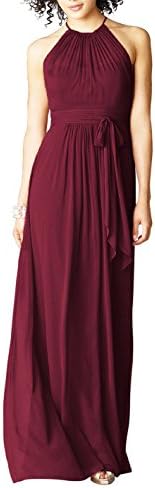 ANNN Hot Sale New Fashion Woment Elegant Pleated Chiffon Long Bridesmaid Evening Dress (Can be Custom)