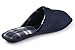 J. Fiallo Mens Ultra Soft Fabric Scuff House Slipper With Inner Plaid (Navy)XL
