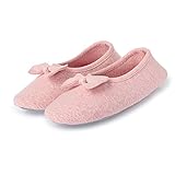 L-RUN Women’s Ballerina Style Slippers Anti-Skid House Indoor Shoes Washable