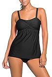 HOTAPEI Summer Bikini Swimsuit for Women's Swim wear 3XL Black