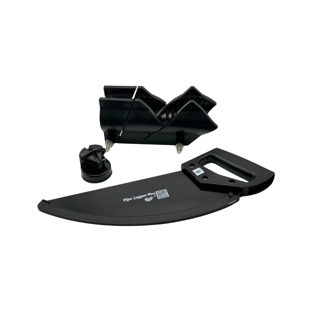 PBP PipeLagger Pro Complete Kit - Pipe Insulation Mitre Tool 33-85mm Insulation Saw Plus Sharpener (Black Mitre Tool & Pro Insulation Saw)