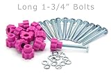Pet Carrier Fasteners - Pink 16 Pack (Long 1-3/4