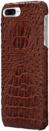 Onetop,for iphone 7 case Vintage Ultra Slim Thin Light Crocodile Pattern 4.7 inch (Brown)