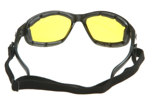 Chopper Men's Wind Resistant Motorcycle Wrap 57mm Yellow Lens Sunglasses