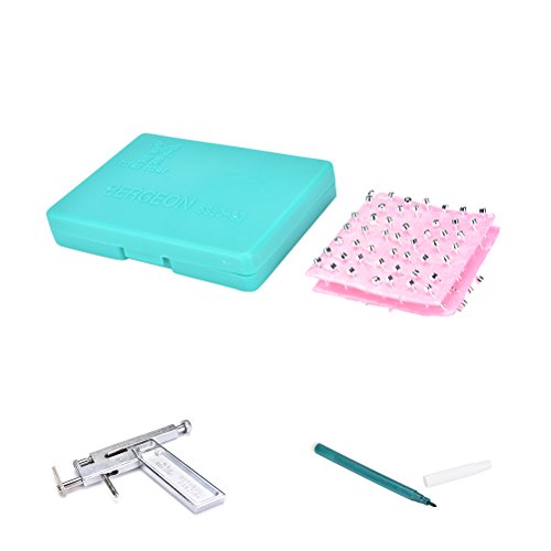 JKLcom Piercing Gun Tool Kit with 49 Pair Studs Set Ear Eyes Lips Nose Navel Body Ring Piercing Gun