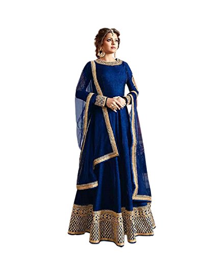 Active Feel Free Life Women's Banglori Silk Anarkali Salwar Suit (SSVI2182-AC-0_Free Size)
