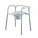 Medline Steel 3-in-1 Bedside Commode, Portable Toilet with Microban Protection, Can Be Used as Raised Toilet Seat Riser, Light Grey with Blue Accent