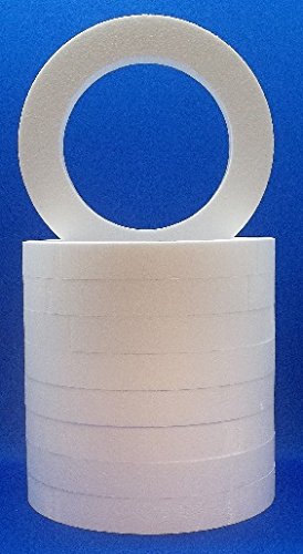 9 pc Styrofoam EPS Polystyrene WREATHS 14" X 2" White Craft Floral Ring