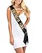 Dulcet Downtown Black Satin Birthday Girl Sash with Gold Glitter