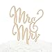Ella Celebration Mr & Mrs Wooden Wedding Cake Topper, Small Rustic Reception Decoration (Mr and Mrs)