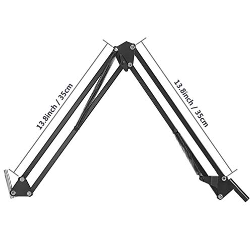 POTENCO Folding Microphone Suspension Boom Scissor Arm Stand Table Mount