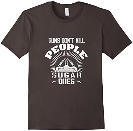 Mens Guns Don't Kill People - Sugar Does - Paleo Low Carb T-Shirt Large Asphalt