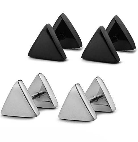 Fibo steel mens womens stud earrings stainless steel ea…