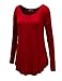 LL Womens Boat Neck Long Sleeve Shirttail Top - Made in USA