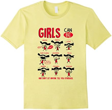 Men's Girls Can Be Anything and Don't Let Anyone T-shirts 3XL Lemon