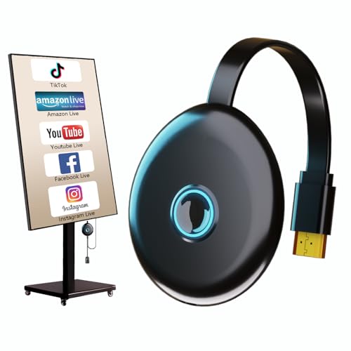 Wireless Display Adapter Designed for Multimedia Live Streaming Broadcast with Landscape/Portrait Screen Display Perfect for TikTok,YouTube,Amazon Live