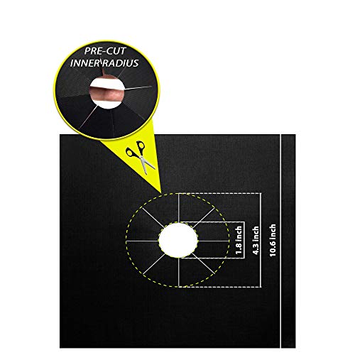 Gas Range Stove Burner Covers (8 Pack Set) Heat-Resistant, Non-Stick Cooking Surface Protectors | PTFE-Coated Fiberglass | Reusable, Easy Clean Kitchen Accessory (Black)