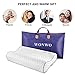 Anvo Memory Foam Pillow, Neck Contour Cervical Orthopedic Pillow for Sleeping Side Back Stomach Sleeper, Ergonomic Bed Pillow for Neck Pain - Blue White, Soft