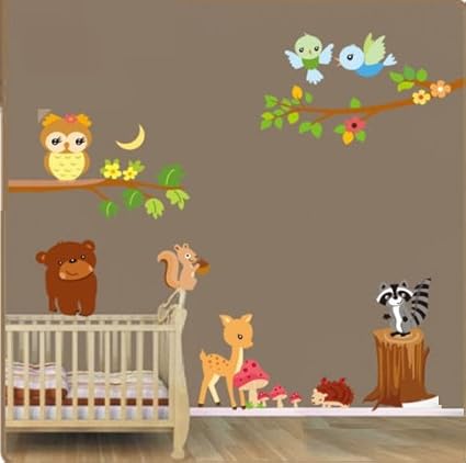 Hallobo Sticker Mural Xxxl Chouette Arbre Animaux Toise La Foret Renard Ecureuil Sticker Mural Autocollants Livraison Sticker Mural Chambre Enfants Bebe En Allemagne Accessoires Et Decorations Ameublement Et Decoration Decorations Murales Ameublement