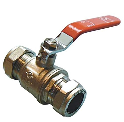 22mm Lever Ball Valve - Red Handle - Pack of 5