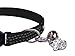 BINGPET Safety Nylon Reflective Cat Collar Breakaway Adjustable Cats Collars with Bell and Bling Paw Charm, Black