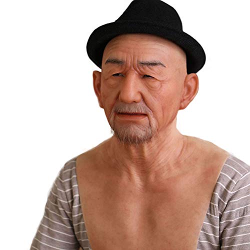 Yuewen William Silicone Head Mask Realistic Old Man Face Mask Cosplay