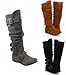 Buckle Sweater Knee High Boot