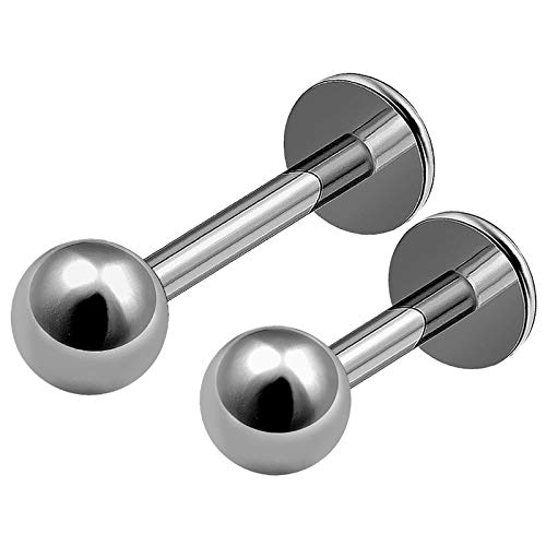 2Pcs Titanium 16g 6mm 8mm Labret Earring Studs Piercing Jewelry Spiderbite Cartilage Snake Bite Medusa Tragus 4mm Ball M2944
