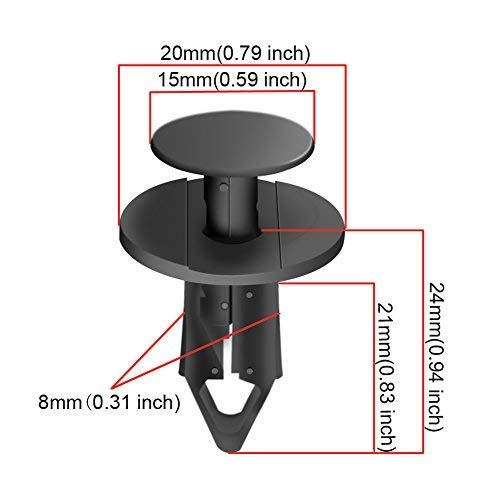 CNIKESIN 50Pcs Nylon Bumper Fasteners Fender Rivet Clips 8MM Automotive Furniture Assembly Expansion Screws Kit Auto Body Clips