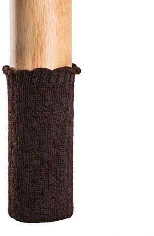 BLENDNEW 16 pcs Chair Leg Socks Knitted Furniture Socks - Chair,Floor Protectors for avoid scratches - Furniture Pads for Moving Easily and Reduce Noise (Coffee-Pineapple Shaped Stripe Design)