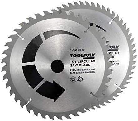250mm x 30mm TCT Circular Saw Blades Pack of 2