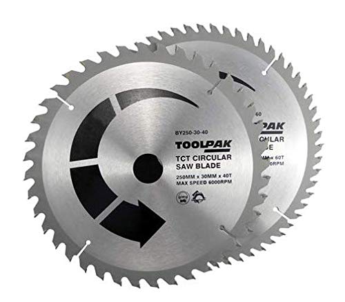 250mm x 30mm TCT Circular Saw Blades Pack of 2