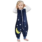 MICHLEY Baby Girl Boy Sleepsack Flannel Wearable Blanket,Lightweight Sleeveless Sleeping Bag With Feet 1-5T