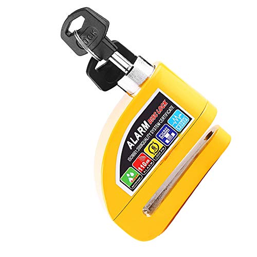 Cuque Disc Brake Lock Motorcycle Anti-Theft Brake Lock Scooter Bicycle Security Alarming System with 2 Keys(Yellow) - Thumbnail 6