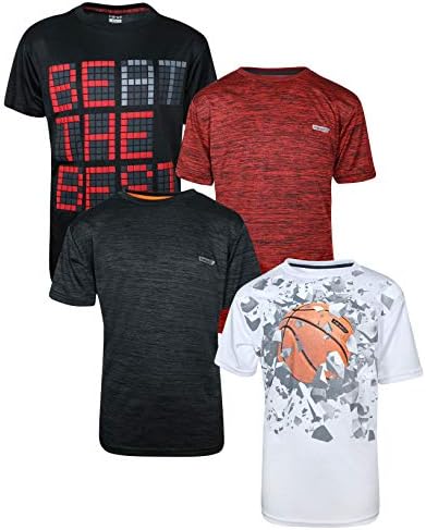 Hind Boys Performance Quick Dry Athletic Sports T-Shirt (4-Pack)