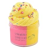 Luckyunicorn Party Favor Cloud Slime with Strawberry and Banana Chips,DIY Toy Scented Fluffy Sludge Toy for Kids 7(oz)