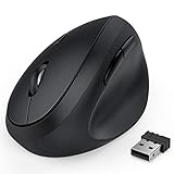 Wireless Vertical Mouse, Jelly Comb Wireless Mouse 2.4G High Precision Ergonomic Optical Mice 【 for Small Hands 】 (Black)