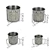 BeGrit Camp Cup and Mug Set for Backpack Camping Hiking Stainless Steel with Foldable Handle Pack of 4